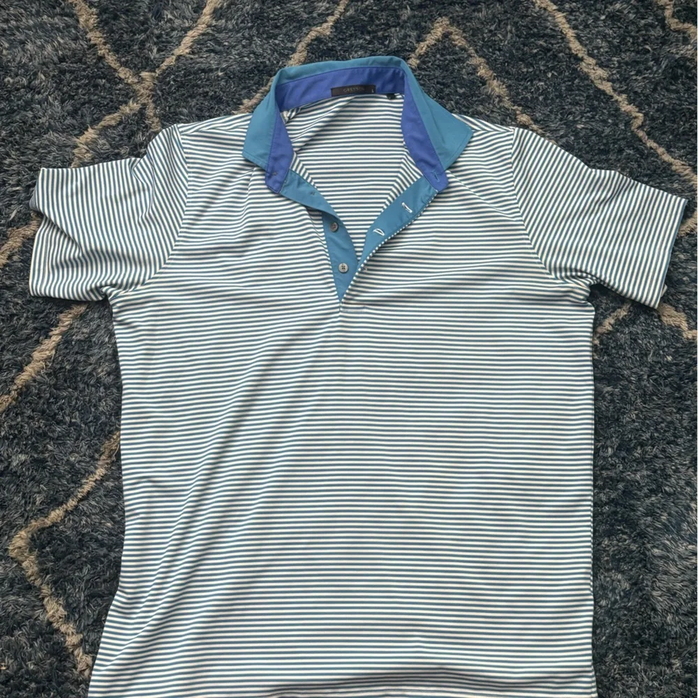 Greyson Navy and White Striped Polo - Picture 1 of 3